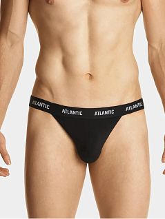 Эластичные джоки из хлопковой ткани черного цвета ATLANTIC 51377